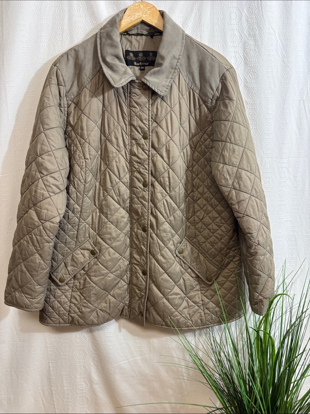 BARBOUR tan quilted Jacket 1X Coat women’s